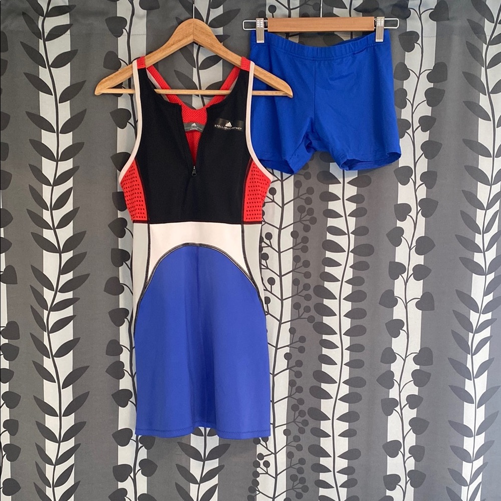 Adidas Stella McCartney Barricade Color Blocked Dress and Short Set